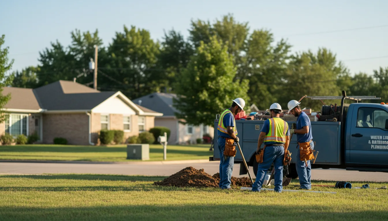 Residential water line and bathroom plumbing service in Crown City, OH